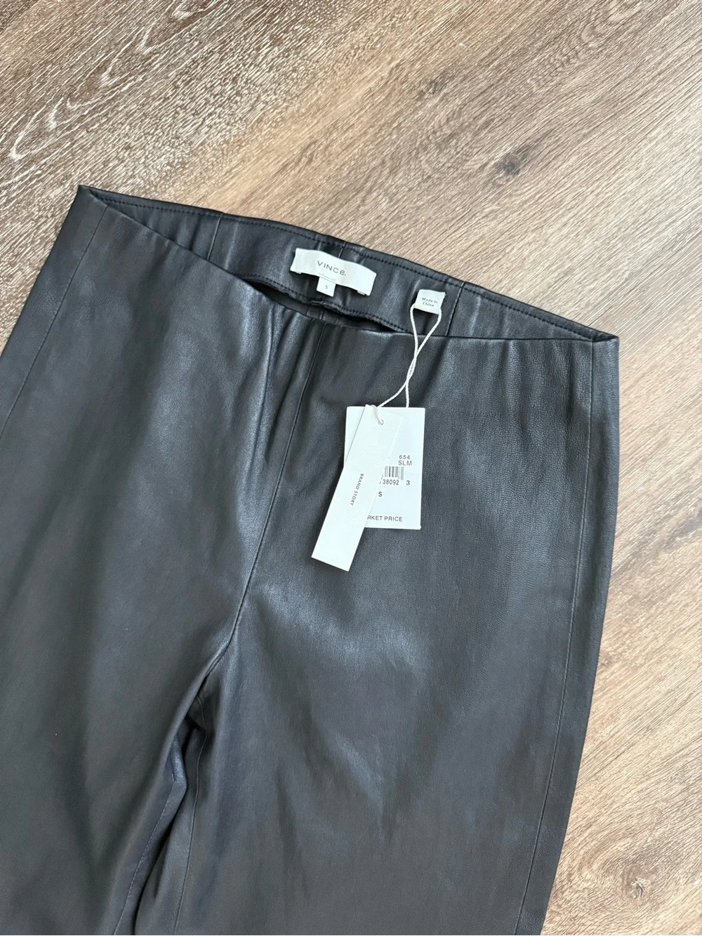 NWT Vince Black Leather Leggings Pants Size S Luxe Lamb Leather